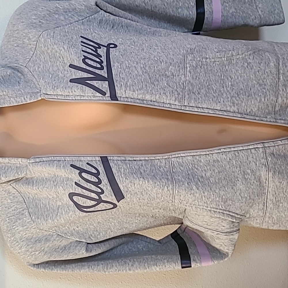 Girls Old Navy heather grey zip hooldie size xxl (16) - Picture 5 of 5